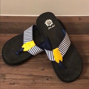 Yellow box flip-flops